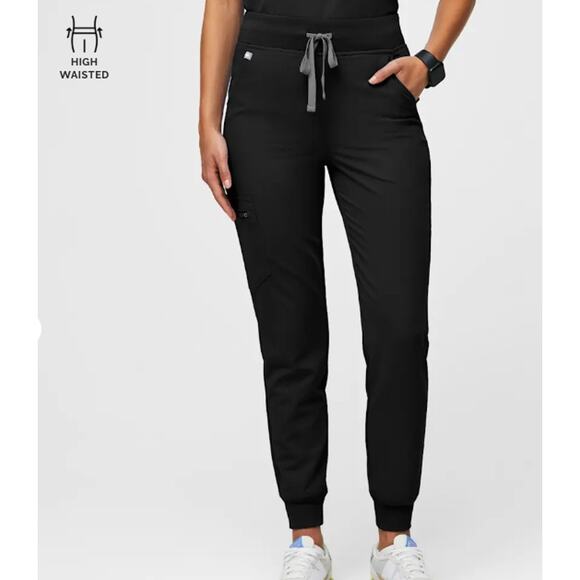 Figs High Waisted Zamora Jogger - Medium Black - Picture 1 of 6